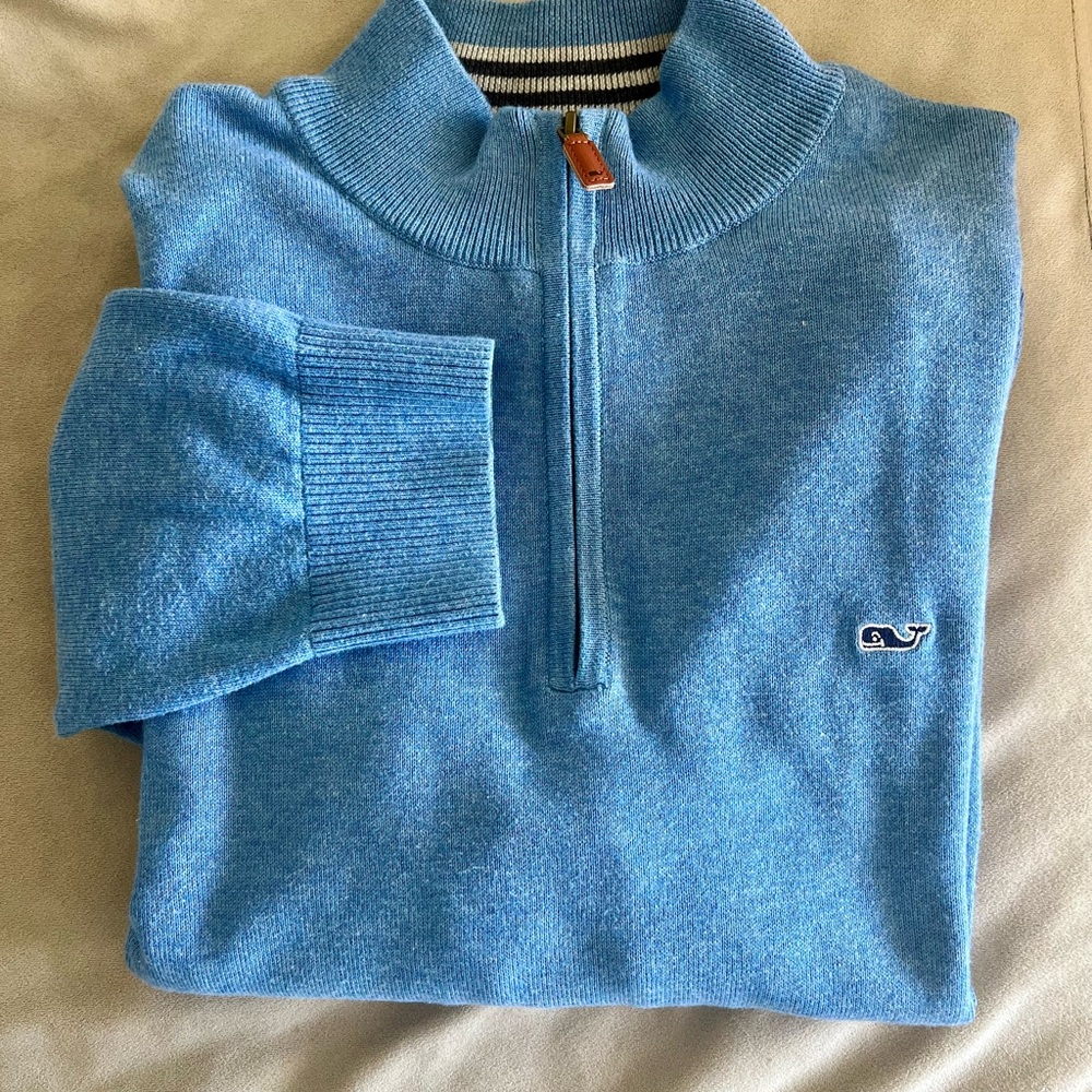 Vineyard Vines quarter zip cotton sweater